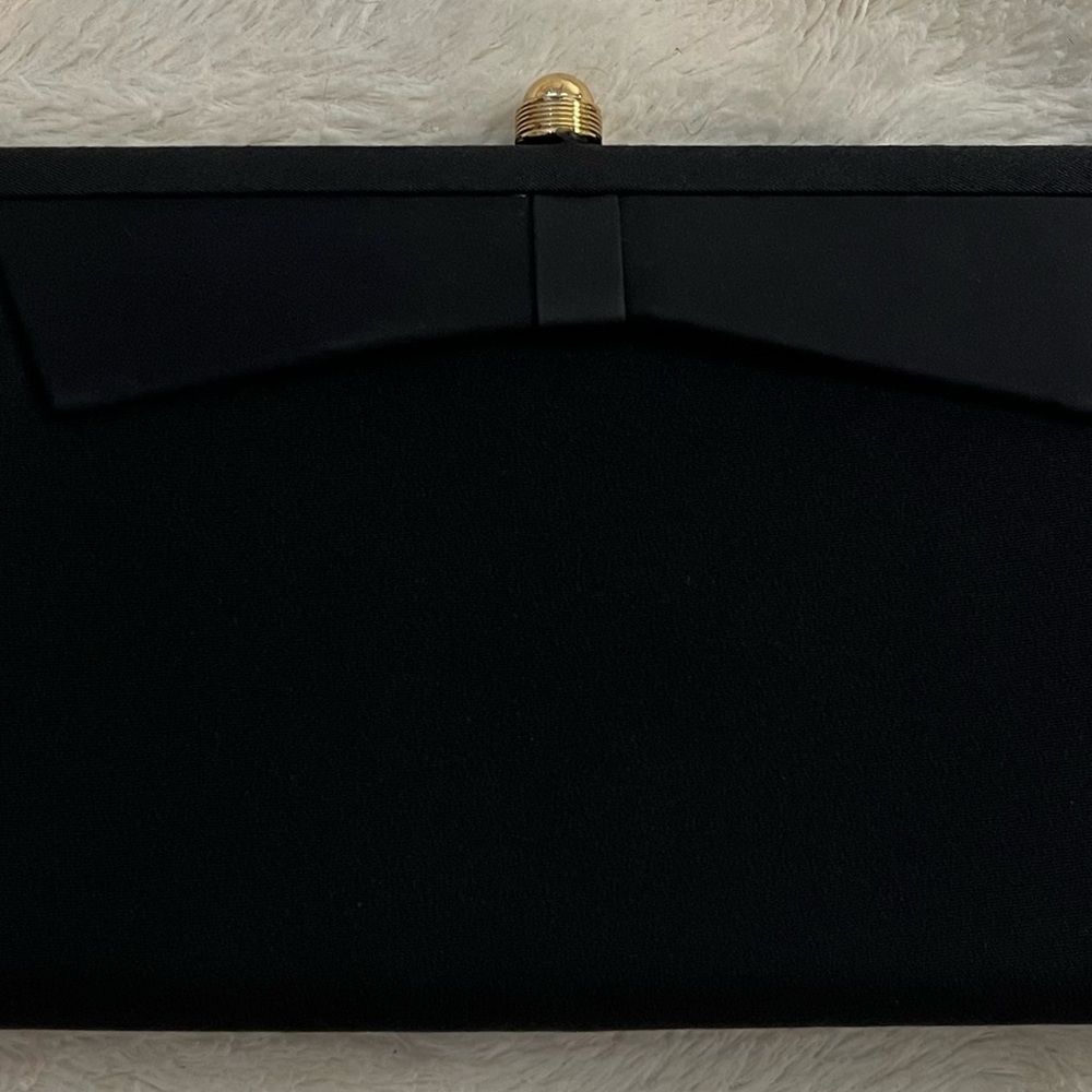 Elegant Black Clutch with Gold Accent Vintage